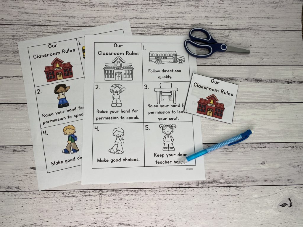 Classroom Rules book from Activities for the first day of school