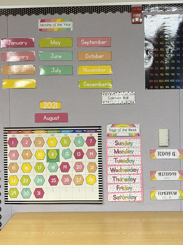 Classroom Tour-Calendar Wall